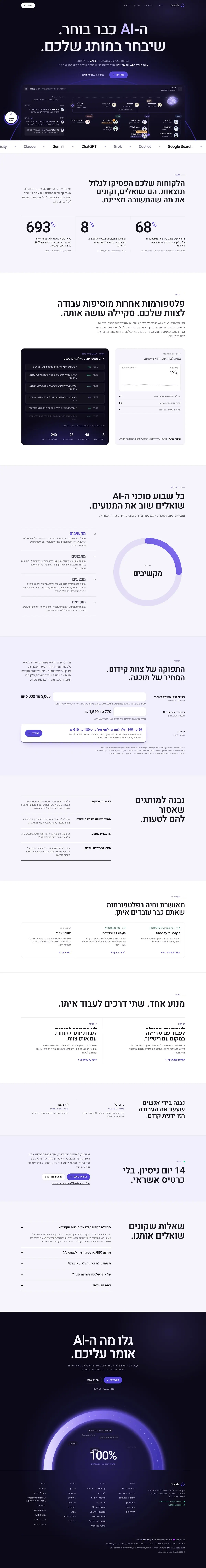 עמוד הבית המלא של Scayla